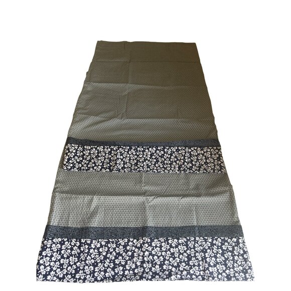 Handmade Navy & Gray Pillowcases With Contrasting Floral Pattern 29" x 19" - Picture 3 of 6